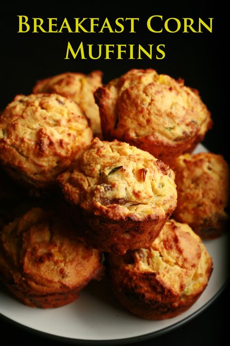 Corn Muffin Breakfast Ideas, Breakfast Corn Muffins, Cornmeal Breakfast Recipes, Cornbread Breakfast, Muffins Savory, Corn Muffins Recipe, Thanksgiving Corn Bread, Sweet Corn Muffins, Muffin Top Recipes