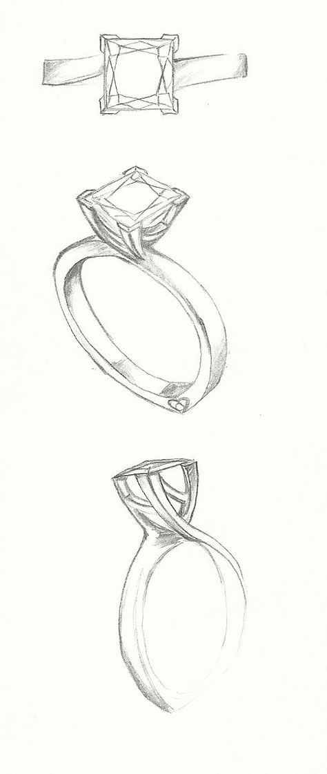 Mark Schneider Design - Beloved with a princess cut Ring Sketch Design, Ring Drawing, Ring Sketch, Jewel Drawing, Necklace Drawing, Draw Pencil, Wedding Dress Sketches, Jewelry Rendering, Woman Sketch