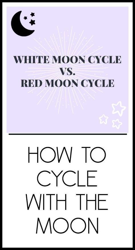 Cycling With The Moon. White Moon Cycle vs. Red Moon Cycle and the difference between. How to align your menstrual cycle with the moon cycle. #mooncycle #moonphases #whitemooncycle #redmooncycle Moon Phase Period, New Moon Period Cycle, Red Moon Cycle Meaning, White Moon Cycle Period, New Moon Menstrual Cycle, Red Moon Cycle Period, Menstrual Magic, White Moon Cycle, Red Moon Cycle