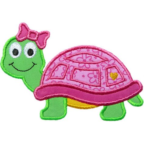 Cute+Turtle+Girl+Applique+by+HappyApplique.com Quillow Pattern, Frog Applique, Turtle Applique, Diy Doormat, Felt Magnet, Turtle Quilt, Patchwork Quilting Designs, Baby Applique, Elephant Applique