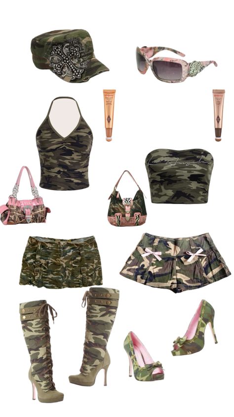 Pink And Camo Outfit, Mcbling Fashion, Matching Outfits Best Friend, 2000s Fashion Trends, 90s Inspired Outfits, 2000s Outfits, 2000s Fashion Outfits, Cute Simple Outfits, Really Cute Outfits