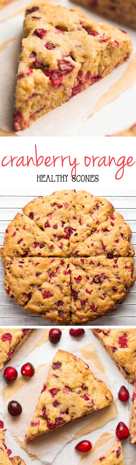 Healthy Cranberry Orange Scones -- so tender & ready in 30 minutes! Nearly 5g of protein too! Fruit Casserole, Breakfast Muffins Healthy, Casserole Thanksgiving, Healthy Scones, Cranberry Orange Scones, Breakfast Fruit, Muffins Healthy, Orange Scones, Ideas For Breakfast