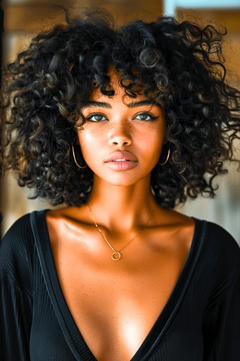 Beautiful Black Women With Curly Hair, Man Long Curly Hair, Cute Curly Hairstyles Easy, Big Hair Black Women, Curly Cuts Black Women, Curly Roots, Curly Hair Black Women, Curly Hairstyles For Girls, Black Women Curly Hair