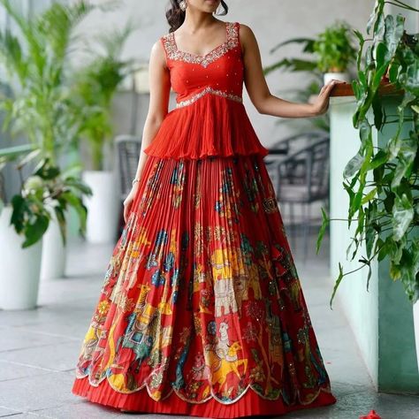 RLW 7084 SINGLES AVAILABLE 👗Crop Top👗 *Fabric:-* Chinon *Work:-* Embroidery Thread Work *Inner:-* Micro Cotton *Size:-* M Upto L Margin XL upto 2xl Margin *(Fully Stitched)* 👗Lehenga👗 *Fabric:-* Chent Crep *Work:-* Kalamkari Print *Inner:-* Micro Cotton *Flair:-* 3.50 Meter Kalankari Frocks, Kalankari Frocks Designs, Embroidery Thread Work, Kalamkari Dresses, Kalamkari Print, Lehenga Fabric, Stitched Lehenga, Traditional Outfit, Kids Designer Dresses