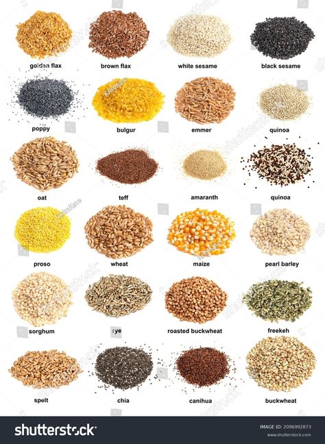 Set Piles Variuos Wholegrain Grains Names Stock Photo 2096992873 | Shutterstock 3d Objects, Photo Image, Every Day, Royalty Free Stock Photos, Stock Images, Stock Photos, Illustrations, High Quality, Quick Saves