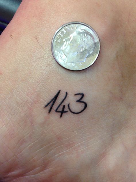 Smaller than a dime #143 #love 143 Tattoo Ideas, Dime Tattoo, 143 Tattoo, Son Tattoos, Tattoo 2024, Tiny Tats, Polka Tattoo, Simple Tattoos For Women, Ankle Bracelet Tattoo