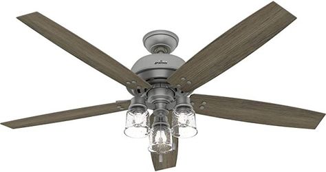 Hunter Fan Company 51199 Churchwell Ceiling Fan, 60, Matte SilverCHUNSHENN Ceiling Fan Light Nordic Modern Dinning Room Bedroom Living Room Restaurant Solid Wood Fan Lamp (Blade Color : Black Beam Style, Voltage : 220V) Hunter Ceiling Fans, Ceiling Fan Blades, Living Room Restaurant, Lamp Ceiling, Hunter Fan, Nordic Modern, Fan Lamp, Fan Blades, Fan Motor