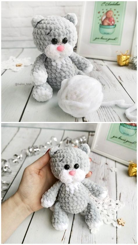 Amigurumi Cat Free Pattern - Free Amigurumi Kitten Amigurumi Free Pattern, Chunky Cat Crochet Pattern, Small Crochet Cat Free Pattern, Plush Amigurumi Free Pattern, Free Cat Crochet Patterns, Heklane Igracke, Amigurumi Cat Free Pattern, Crocheted Animals, Crochet Toys Free Patterns