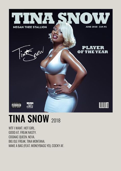 Tina Snow Aesthetic, Tina Snow Megan Thee Stallion, Tina Snow Album Cover, Megan Thee Stallion Poster Vintage, Megan Thee Stallion Album Cover, Megan Thee Stallion Tina Snow, Tina Snow, Polaroid Album, Aesthetic Polaroid