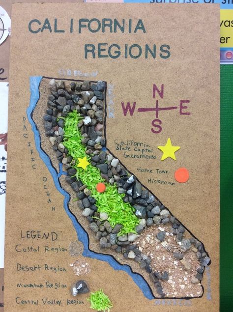 Map School Project Ideas, Arizona State Float Project, Oregon Trail Crafts, State Float School Project California, California History Projects, California Regions Project 4th Grade, California Regions 3rd Grade, 4th Grade California Social Studies, California Geography