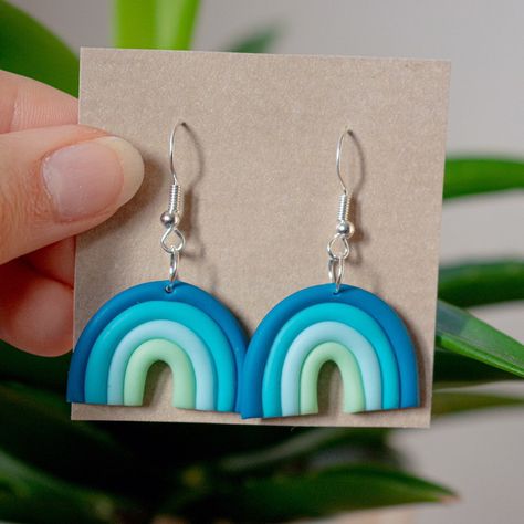 Cercei Din Lut Polimeric, Fimo Ring, Blue Polymer Clay, Diy Earrings Polymer Clay, Handmade Clay Jewelry, Clay Diy Projects, Polymer Clay Jewelry Diy, Cute Polymer Clay, Cute Clay