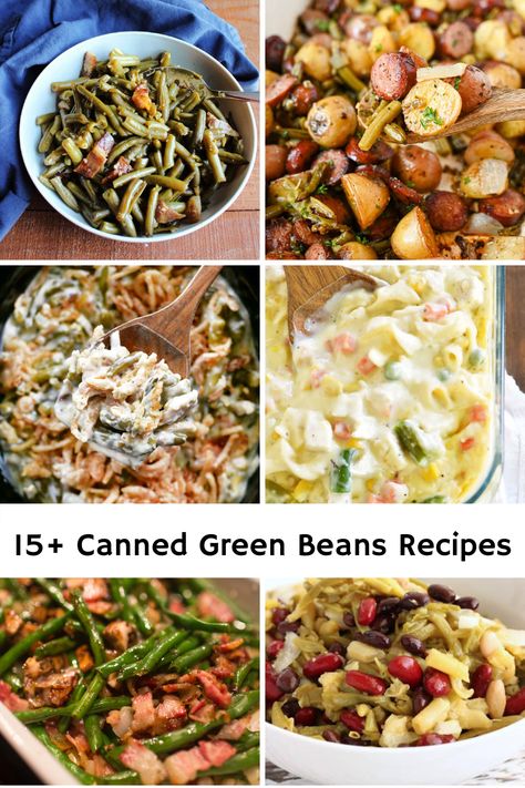 Canned Veggie Side Dishes, Canned Vegetable Side Dishes, Canned Green Bean Recipes Side Dishes, Dinner Recipes With Canned Green Beans, Fast Easy Side Dishes, Recipes With Canned Green Beans, Cooking Canned Green Beans, Stove Top Canned Green Beans, Spend With Pennies Green Bean Casserole