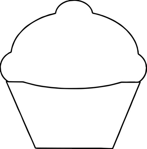 Cupcake Pattern Printable, Muffin Template Free Printable, Basic Coloring Pages, Cupcake Clipart Free Printable, Cupcake Template Free Printable, Muffin Template, Sprinkles Background, Birthday Cutouts, Cupcake Outline