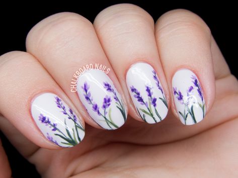 Geisha Nails, Nail Art Lavender, Nail Art Motif, Nail Art Mariage, Nail Art Fleur, Simple Wedding Nails, Chalkboard Nails, Shaggy Pixie, Opal Nails