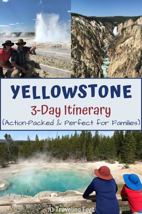 3 Day Itinerary Yellowstone National Park, Yellowstone National Park Itinerary, Yellowstone Vacation Planning, Yellowstone Hikes, Travel Wyoming, Yellowstone National Park Vacation, Wyoming Vacation, National Park Itinerary, Yellowstone Vacation