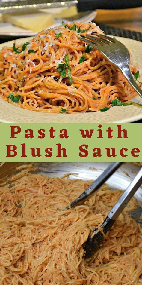 Simple Angel Hair Pasta, Angel Hair Recipes, Angel Hair Pasta Recipe, Blush Sauce, Pasta Recipes Easy Fast, Angel Hair Pasta Recipes, Pink Sauce Pasta, Pasta Macaroni, Rose Pasta