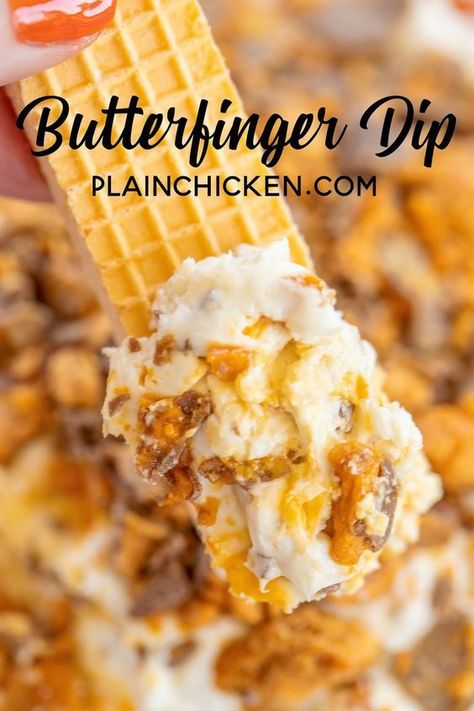 Butterfinger Dip, Dip Dessert, Starter Ideas, Dessert Dip Recipes, Dessert Dip, Butterfinger Candy, Bowl Party Food, Sweet Dips, Menu Wedding