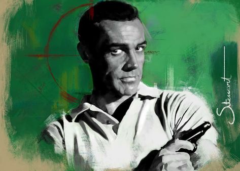 #study #painting Film Painting, Sean Connery, Illustrations And Posters, James Bond, Illustrations, Film