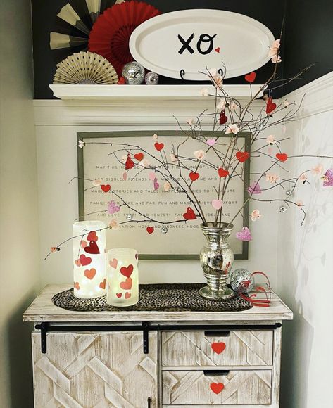 Valentines vignette 2021 Valentine Vignette, Cupids Arrow, Valentine Decor, Valentine Decorations, Crafts Ideas, Single Vanity, St Patrick, St Patricks Day, Valentines Day