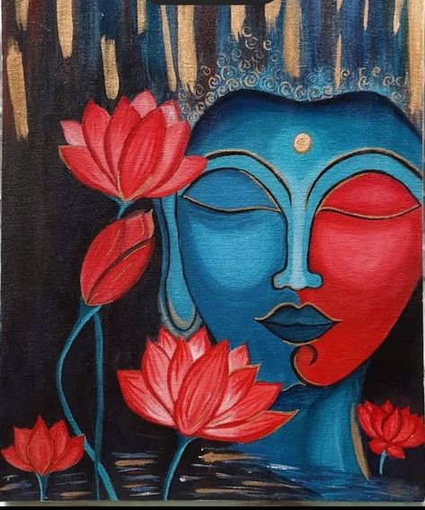 Buddha Acrylic Painting Canvases, Buddha Painting Easy, Buddha Painting Abstract Modern, Budha Painting On Canvas, Modern Art Paintings Abstract Acrylics, Buddha Canvas Art, Canvas Art Painting Abstract, Colorful Canvas Art, Buddha Art Drawing