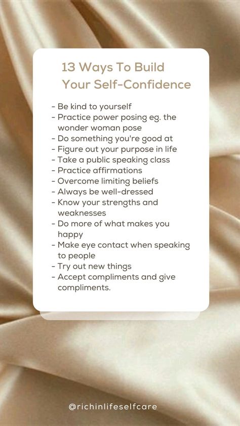 Habits To Build Confidence, How To Be A Main Character In Your Life, Ways To Feel More Confident, How To Grow Your Self Confidence, Self Confidence Exercises, How To Practice Confidence, How To Have Self Confidence, How To Feel Confident About Yourself, Ways To Build Self Confidence