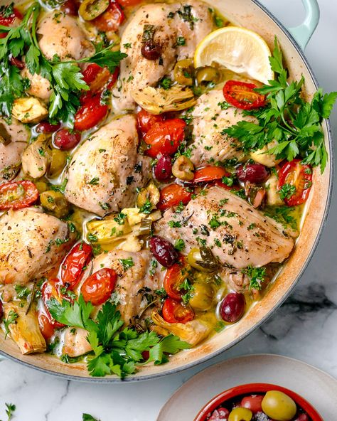 Chicken Provencal, Risotto Recipes Chicken, Chicken Risotto, Artichoke Chicken, Artichoke Recipes, Chicken With Olives, Risotto Recipes, Spinach And Feta, Mediterranean Diet Recipes