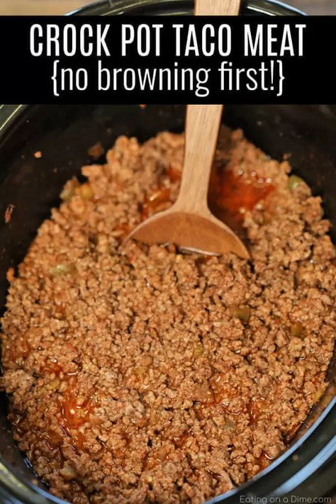 Crock Pot Taco Meat, Crockpot Taco Meat, Best Taco Meat, Taco Meat Recipe, Crockpot Taco, Taco Meat Recipes, Crock Pot Tacos, How To Make Taco, Ground Beef Tacos