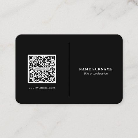 Business Card Qr Code, Buisness Cards, Qr Code Business Card, Square Business Cards, Professional Business Card Design, Business Card Design Creative, Black Business Card, Minimalist Business Cards, Modern Business Cards