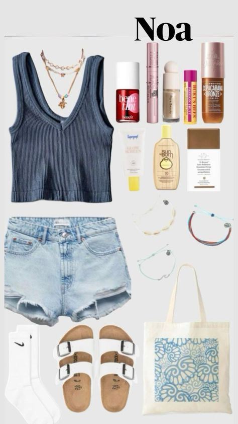 #outfit#fyp#noa#outfitinspo#fit#ootd#ott#girl#beachy#fitinspo#girly#outfits Beachy Looks, Beachy Outfits For School, Summer Fits Aesthetic, Beach Aesthetic Outfits, Beach Girl Outfits, Beachy Girl, Beach Things, Pool Party Outfits, Beachy Outfits