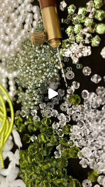 French Bead Embroidery, Beading Fabric Embroidery, Couture Bead Embroidery, Embroidery Pearls Diy, Luneville Embroidery Tambour Beading, Embroidery Beads Tutorial, Flower Bead Embroidery, Tambour Embroidery Patterns, Beadwork Embroidery Patterns