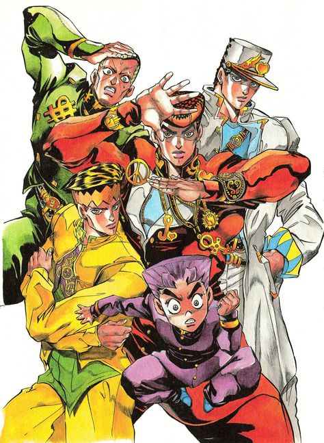 Tsuagon 🇺🇦 on Twitter: "It's so hard to say honestly, but uh- I'd have to say these four.… " Diamond Is Unbreakable, Japanese Poster Design, Jojo Parts, Jojo's Bizarre Adventure Anime, Adventure Art, Jojo Anime, Jojo Bizzare Adventure, Featured Art, Jojo Bizarre