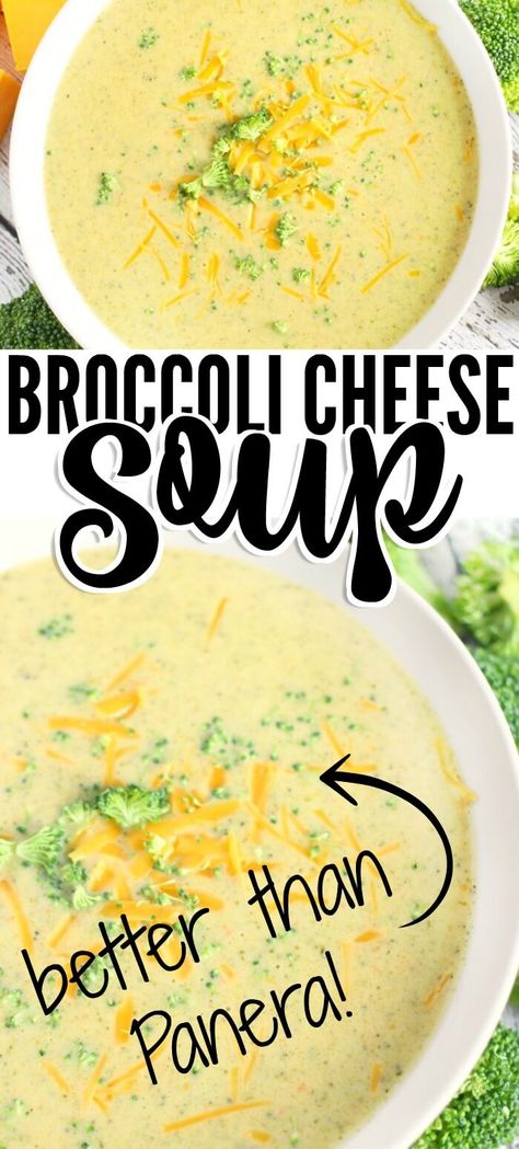 Panera Broccoli Cheese Soup Recipe, Broccoli Cheese Soup Recipe, Cheese Soup Recipe, Broccoli Cheese Soup Recipes, Cheese Soup Recipes, Diner Recept, Best Soup Recipes, Broccoli Cheese Soup, Broccoli Cheese