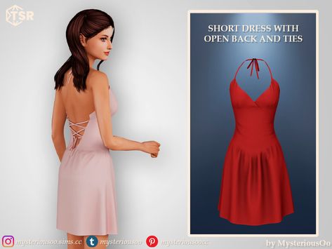 The Sims Resource - Short dress with open back and ties Vip Dress, Sims 4 Children, Sims 4 Body Mods, Sims 4 Cc Folder, Sims 4 Teen, Sims 4 Dresses, Sims 4 Toddler, Dress With Open Back, Sims 4 Collections