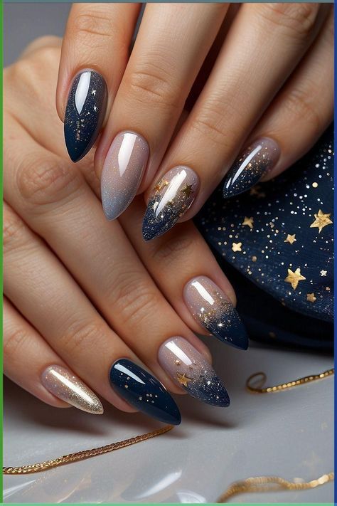 chrome nail ideas-nail metallic powder,nail metallic color,nail metallic,nail metallic silver,nail metallic green,nail metallic sticker,nail metallic art,nail metallics polish,nail metallic magnetic,metallic nail paint Dark Blue Nails Ombre, Nail Style Ideas, Holiday Nail Inspo 2024, Elegant Nail Art Classy, New Eve Nails, Ombre Tip Nails, Simple Press On Nail Designs, Nail Ombre Designs, Classy Nails Winter