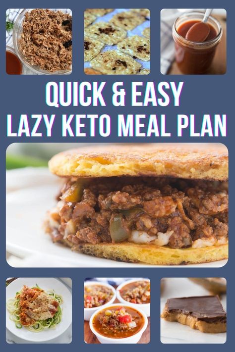 quick and easy lazy keto meal plan collage Easy Lazy Keto, Lazy Keto Meal Plan, Lazy Keto Meals, Kasey Trenum, Vegan Keto Diet, Lazy Keto, Meals Ideas, Keto Menu, Low Carb Meal Plan