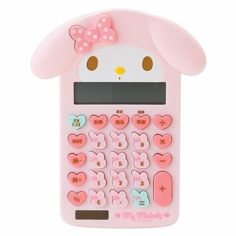 My Melody Calculator, Kawaii Trinkets, Happy Office, Cute Stationary School Supplies, Cute School Stationary, Kawaii School Supplies, Cool School Supplies, Sanrio Japan, Sanrio Stuff