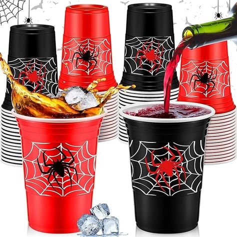 Amazon.com: Norme 48 Pcs Spider Party Supplies Bulk 16 oz Spider Party Thick Plastic Disposable Cup Hot Cold Drink Wine Coffee for Home Sports Spider Themed Holiday Party Supplies Favors : Toys & Games Spider Party, Spider Theme, Spiderman Birthday Party, Spiderman Birthday, Birthday Cup, Drink Wine, Disposable Cups, Cold Drink, Home Sport