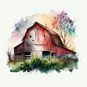 Farm Barn Clipart Bundle for Commercial Use: Cozy Aesthetic - Etsy Portugal Barn Clip Art, Poster Elements, Watercolor Barns, Barn Wall Art, Big Farm, Barn Pictures, Farm Nursery, Barn Painting, Small Wall Art