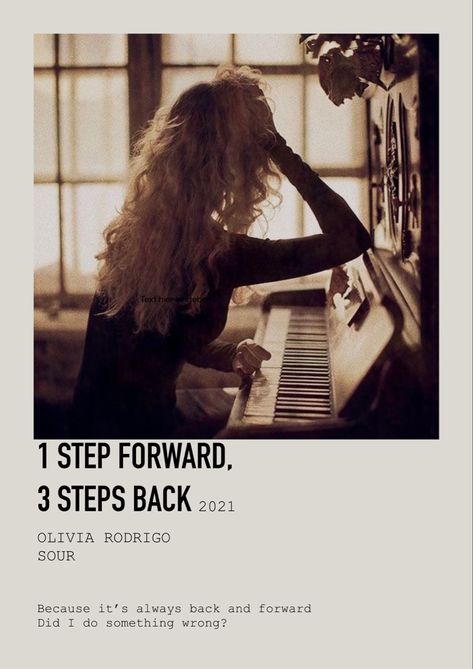 One Step Forward Three Steps Back, Olivia Rodrigo Vintage, Music Vintage Aesthetic, One Step Forward, Vintage Music Posters, Vintage Music, Olivia Rodrigo, Vintage Aesthetic, Music Poster