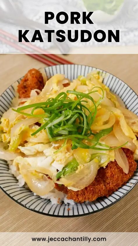 30 Minute Pork Katsudon (Rice Bowl) - Jecca Chantilly Pork Katsudon Recipe, Pork Katsudon, Katsudon Recipe, Katsu Recipes, Dashi Broth, Pork Cutlet, Sweet Onions, Paprika Pork, I Want More