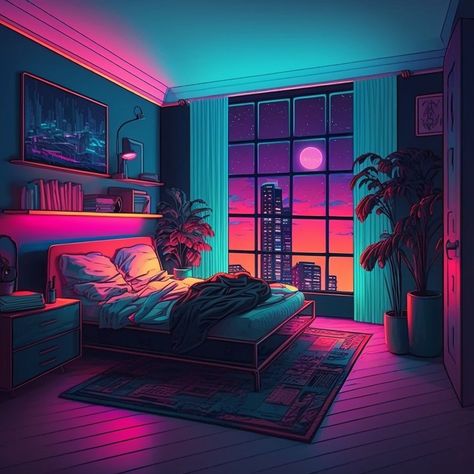 #𝐆𝐚𝐛𝐫𝐢𝐞𝐥𝐚 | 𝐒ynthwave #zicxa #images, #background Neon Room Aesthetic, Kawaii Landscape, Wavy Aesthetic, Vaporwave Room, 80s Room Aesthetic, Cardboard Cupcake Stand, Dessert Tower, Lofi Vibes, Synthwave Art