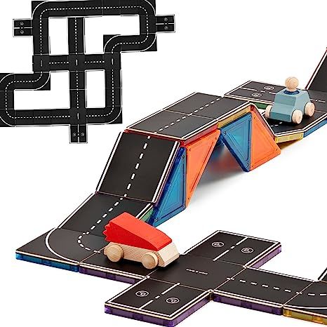 Amazon.com: Learn & Grow Road Toppers, Magnetic Tile Accessory, Magnet Building Set Road Pack Add on 40PCS - STEM Building Toy & Learning Educational Magnet Construction Toddler : Toys & Games Stem Building, Toy Road, Magna Tiles, Magnetic Construction, Paw Patrol Toys, Magnetic Toys, Printed Tile, Tile Accessories, Magnetic Tiles