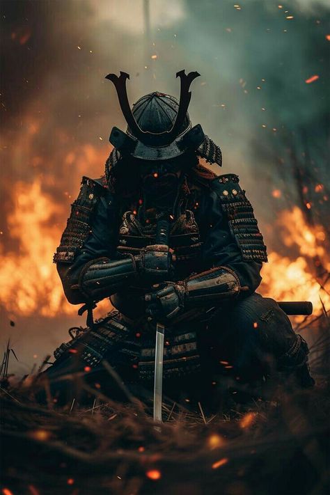 Guerriero Samurai, Samurai Warrior Tattoo, Oni Samurai, Ronin Samurai, Ninja Wallpaper, Japanese Art Samurai, Samurai Tattoo Design, Warrior Concept Art, Feudal Japan