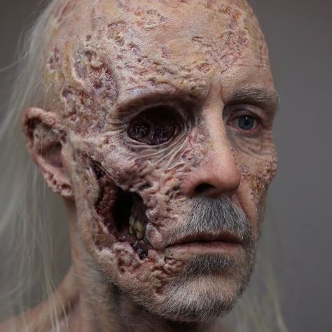 Zombie Prosthetic Makeup, Face Scar Reference Drawing, Scar Prosthetic, Scar Reference, Demon Ideas, Paddy Considine, Life Casting, Lighting Reference, Prosthetic Makeup