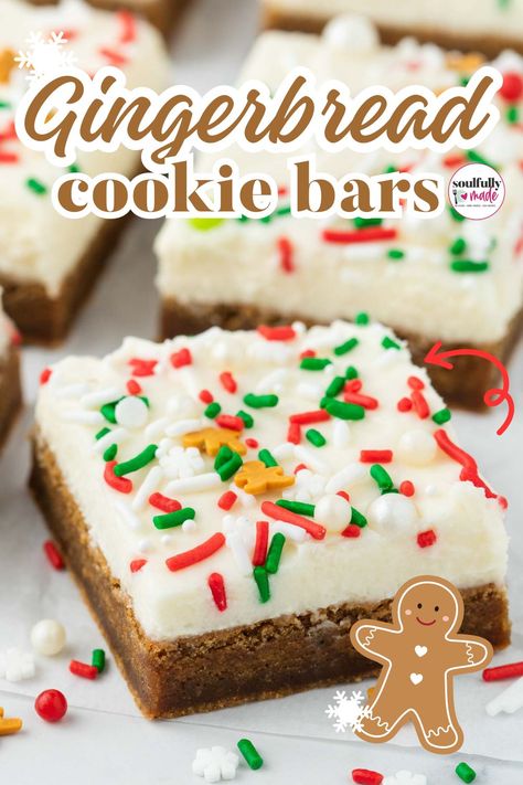 Gingerbread Cookie Bars, Gingerbread Recipes, Bars With Cream Cheese Frosting, Dough Cookie, Gingerbread Cookie Dough, Bars With Cream Cheese, Chewy Gingerbread Cookies, Best Holiday Cookies, Holiday Cookie Exchange