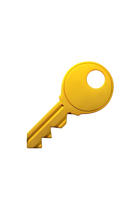 The emoji 🔑 depicts a golden key with a jagged edge and a loop at the top. The key is shown at a slight angle, with the teeth of the key facing to the left. The key is simple in design, with no additional embellishments or details. Key Emoji, Instagram Emojis, Emoji Signs, Apple Emoji, Lego Hotel, Key Animation, Apple Emojis, Geometric Photography, Iphone Emoji