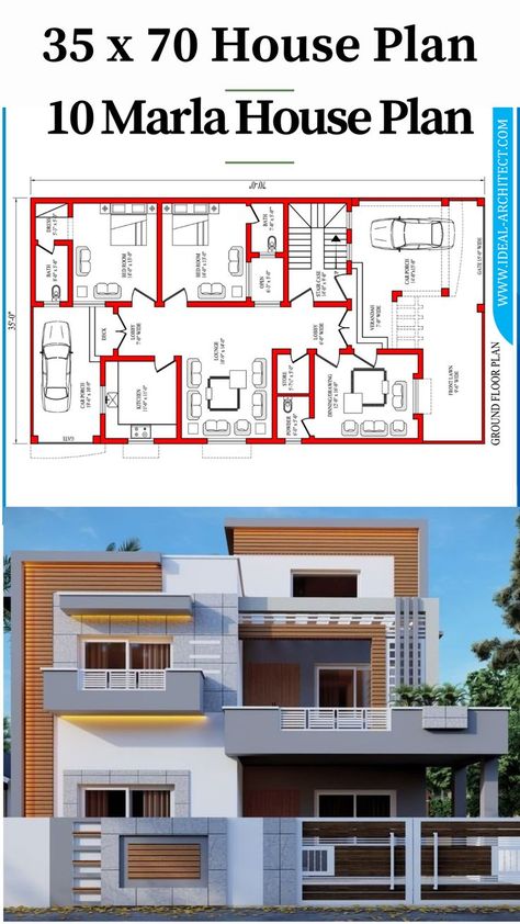 30 X 70 House Plans, 35 X 70 House Plans, 35x65 House Plans Pakistan, 35×70 House Design, 35×70 House Plan, 10 Marla Corner House Elevation, 30×70 House Plan, 35 X 70 House Plans Layout, 35×60 House Plan