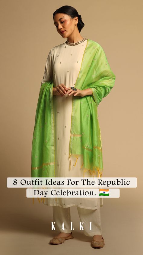 Republic Day Outfit Indian Women, Republic Day Outfit Indian, Republic Day Outfit, White Anarkali, For The Republic, Outfit Choices, Quick Fashion, Kalki Fashion, Fashion Blogs