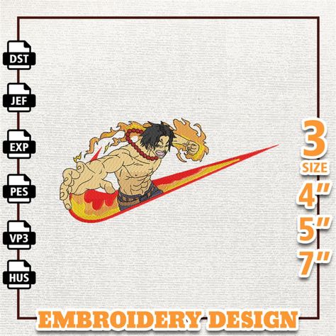 Nike Ace One Piece Embroidery Design, Nike Anime Embroidery Design Check more at https://hadesus.com/product/nike-ace-one-piece-embroidery-design-nike-anime-embroidery-design-em04032024h15/ One Piece Embroidery, Nike Anime, Ace One Piece, Anime Embroidery, Embroidery Download, Embroidery Design, Embroidery Designs, One Piece, Nike