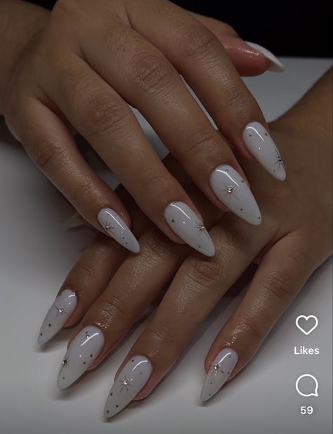 White Simple Nail Designs, Simple Nail Designs White, Simple Nail Designs Almond, Simple Nail Designs Fall, Simple Nail Designs Almond Shape, Simple Nail Designs Square, Simple Nail Designs For Fall, Anniversary Nails, Casual Nails